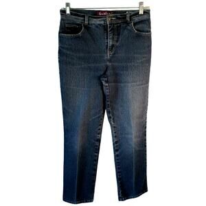 Gloria Vanderbilt Women's Mid Rise Dark Wash Stretch Straight Leg Blue Jeans 8S